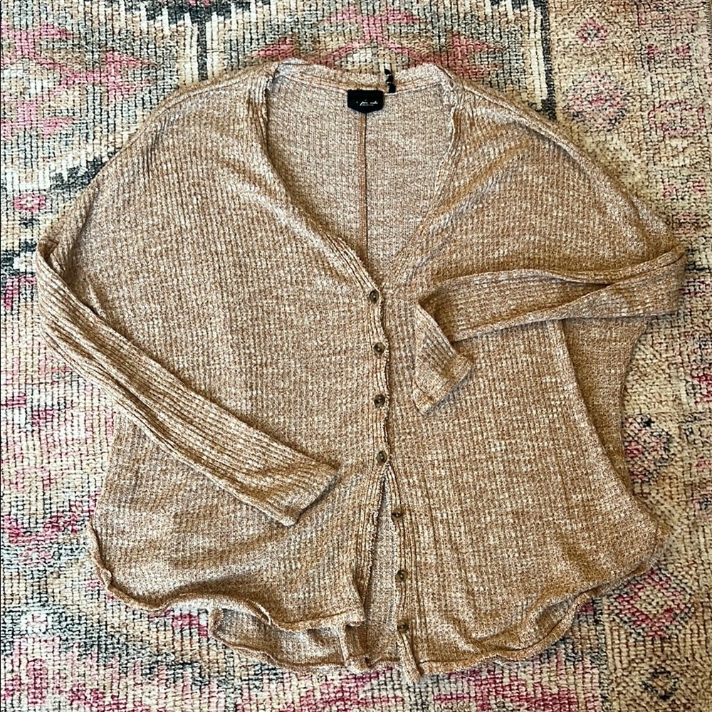 Tan Button-Up Cardigan